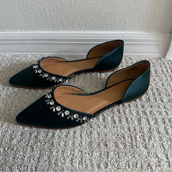 JCrew Flats Sz 8 In Emerald green - Picture 3 of 4